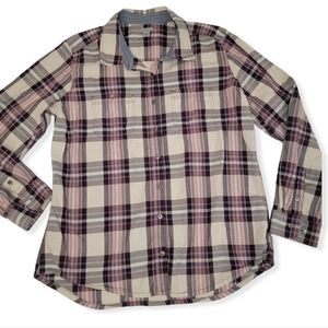 Carhartt 102262 Women's Dodson Long Sleeve Plaid Shirt Size Large 12-14 Oversize